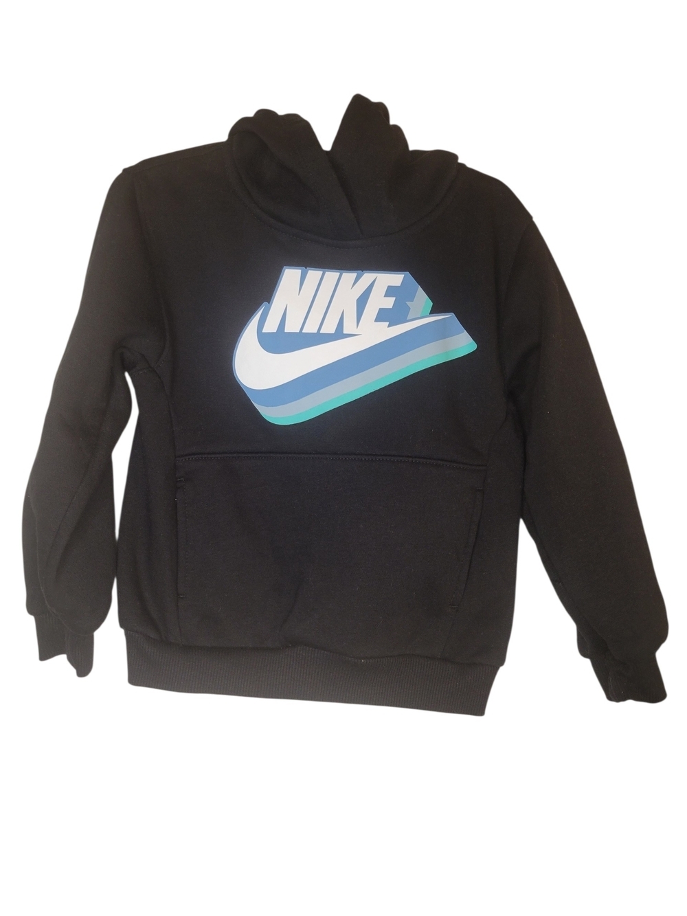 Nike Black Hoodie with Blue Gradient Swoosh
